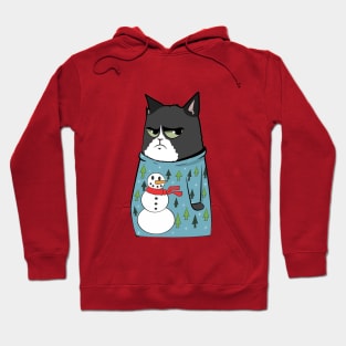 Christmas cat with sweater Hoodie